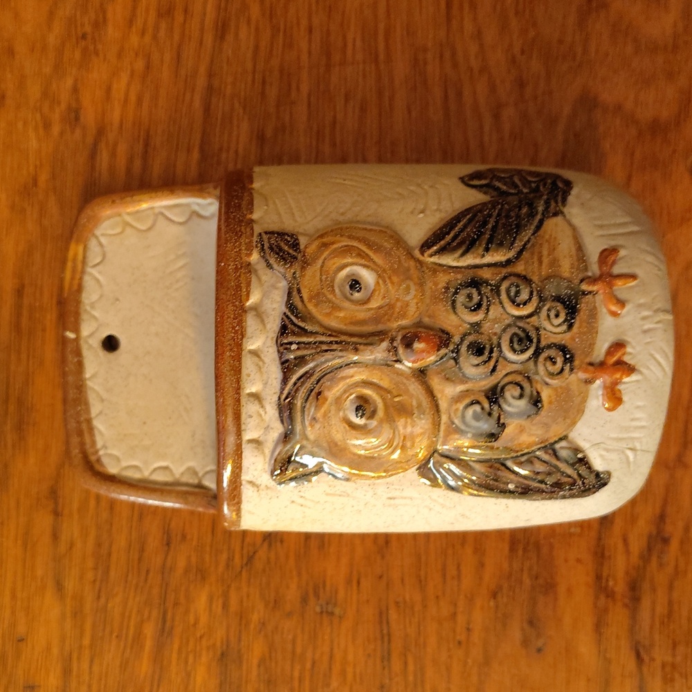 Vintage Owl Wall Pocket Pottery Planter Counterpoint Japan 5" - Picture 4 of 4